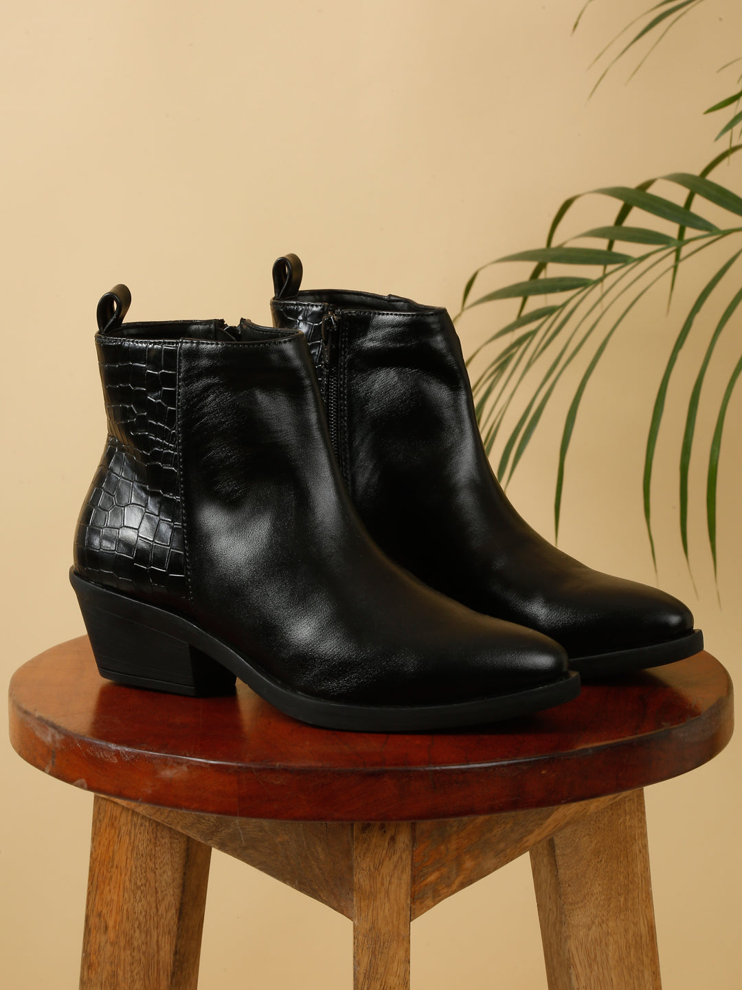 Stylish Black Ankle Boots | Flat N Heels