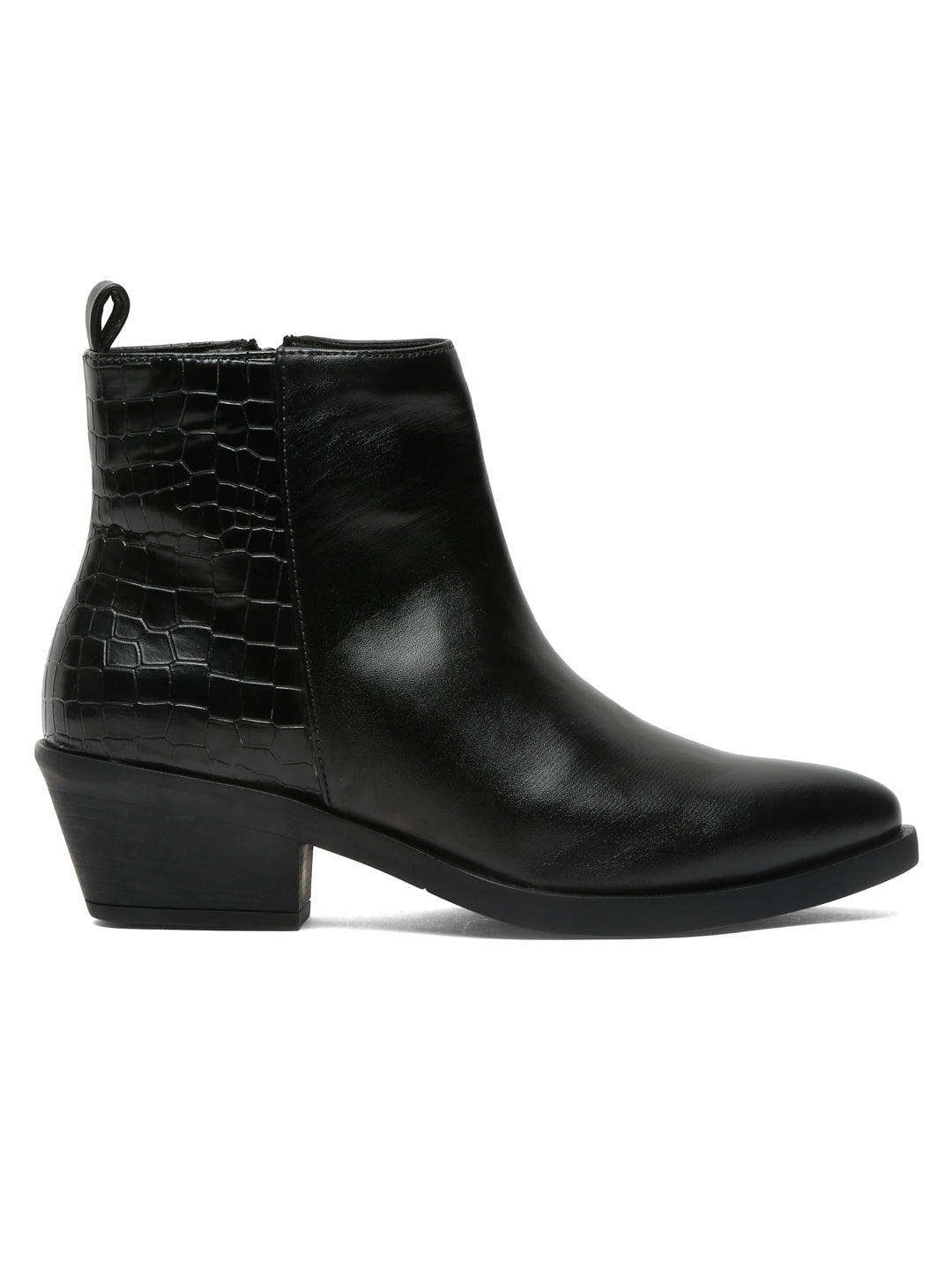 Stylish Black Ankle Boots | Flat N Heels