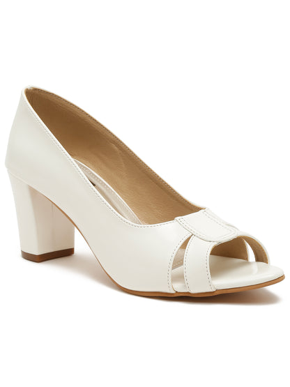 Stylish Peep-Toe Pumps with Chunky Heels