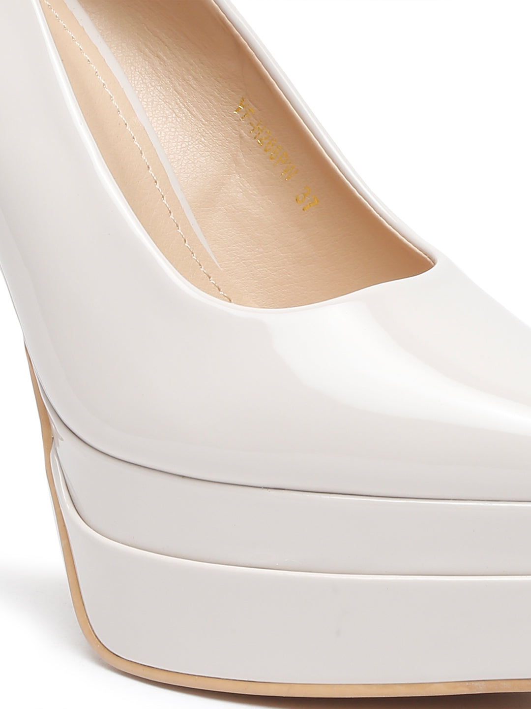 Stylish White Platform  Stiletto Heels Pumps | Flat N Heels