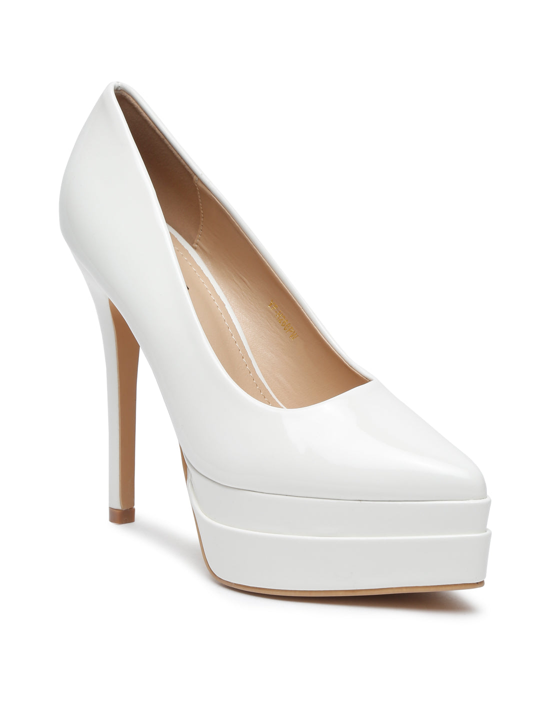 Stylish White Platform  Stiletto Heels Pumps | Flat N Heels