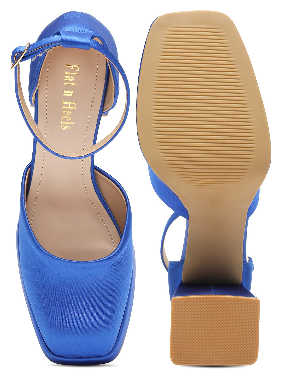 Stylish Blue Ankle Strap Heels | Block Heel Sandals