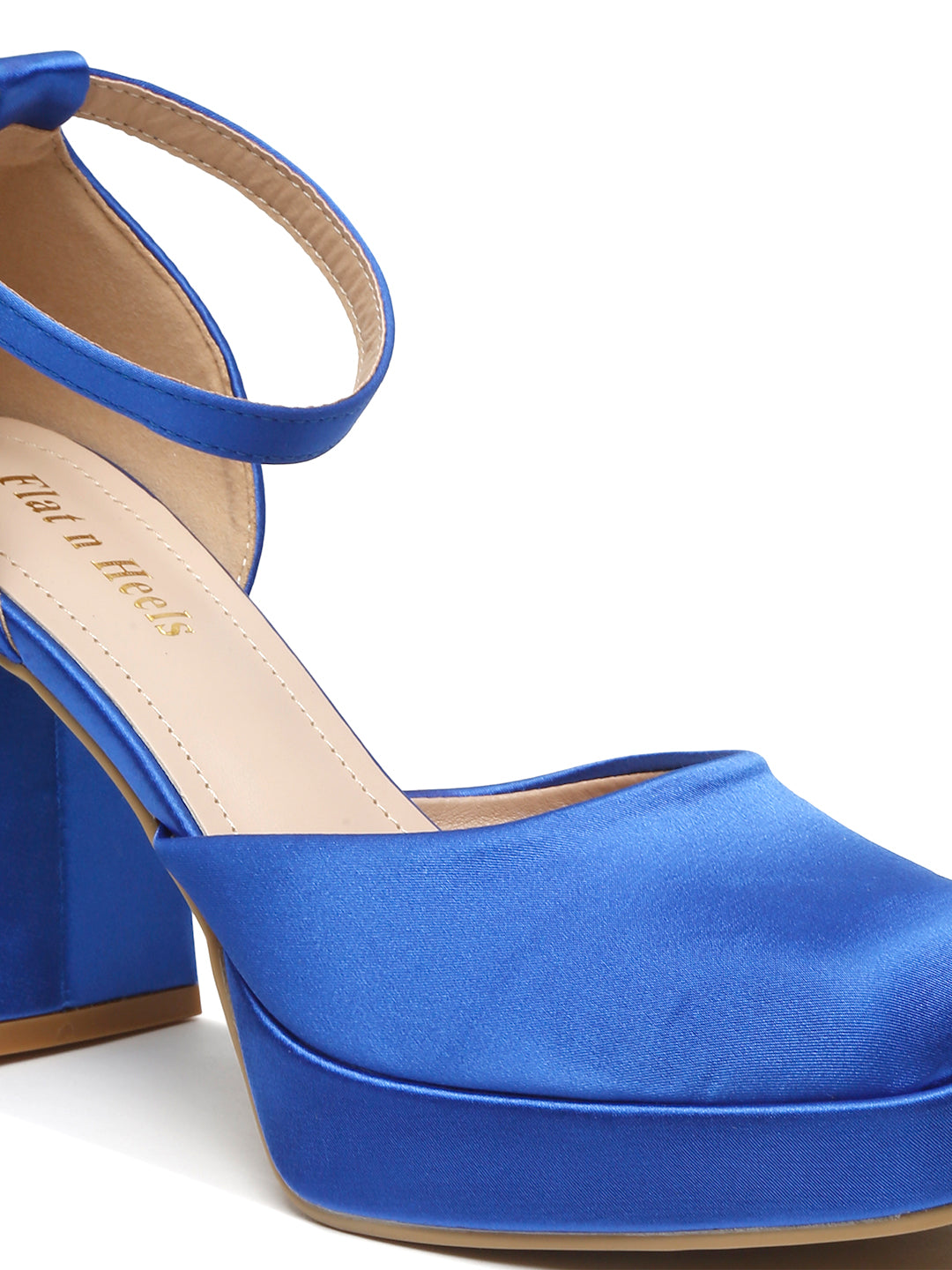 Stylish Blue Ankle Strap Heels | Block Heel Sandals