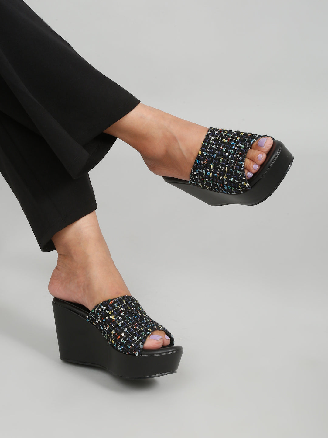 Black wedge sandals comfortable online