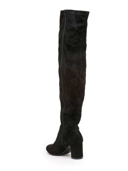 Women's Black Best Suede Boots Over-the-Knee