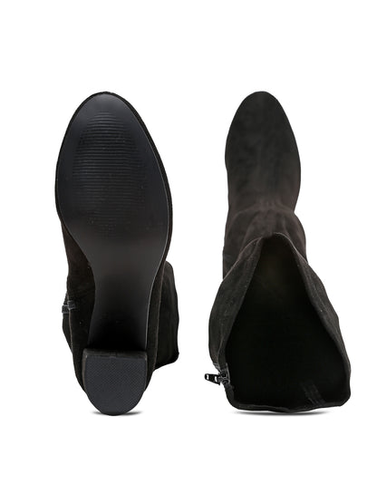 Women's Black Best Suede Boots Over-the-Knee