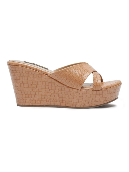 Stylish Tan wedge sandals for women | Comfortable and Trendy