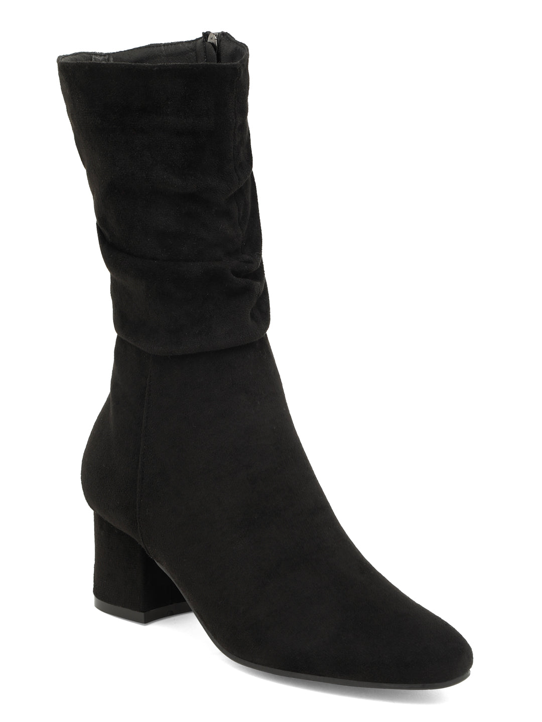 Black suede block heel ankle boots online