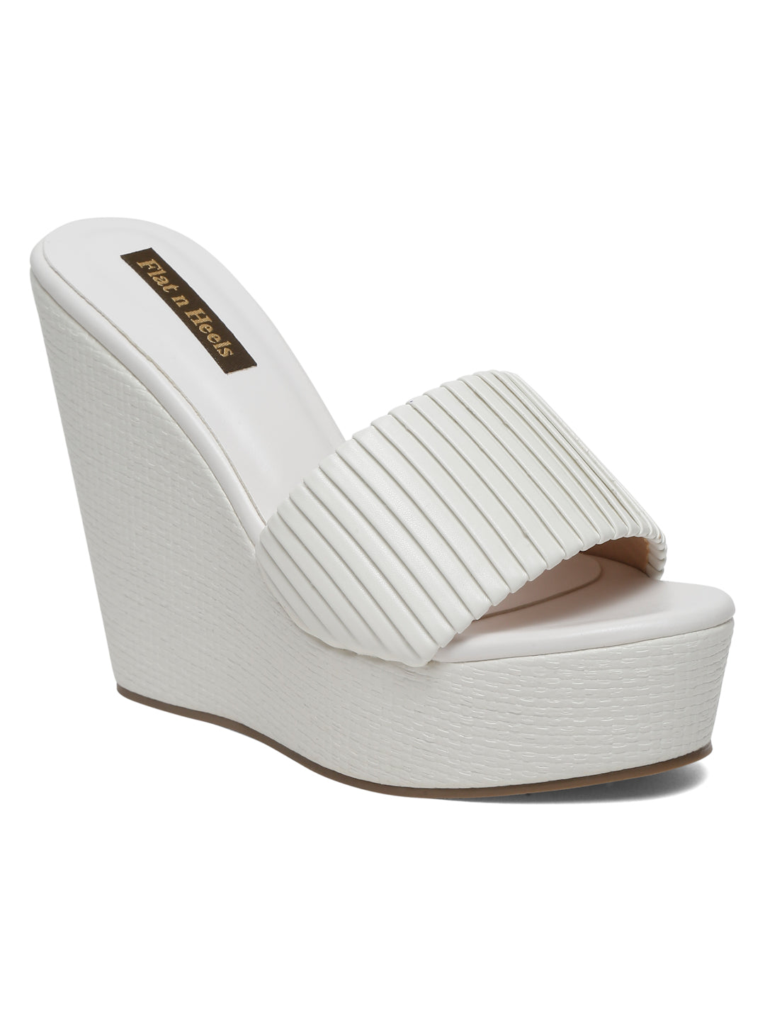 Stylish Beige Wedge Sandals with Textured Straps