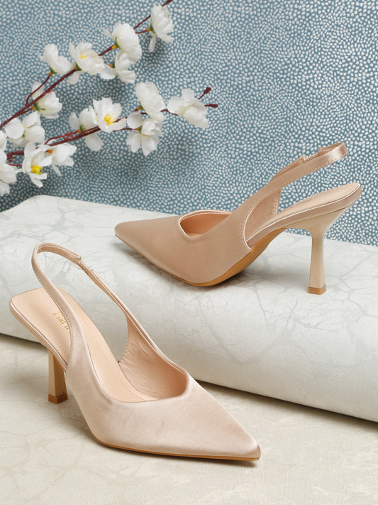 Chic Satin Slingback Heels | Kitten Heel Shoes