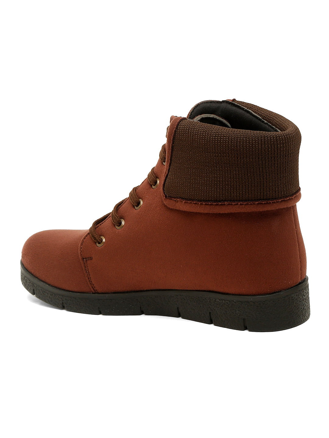 Casual Tan Lace-Up Ankle Boots for Women - Lightweight and Comfortable