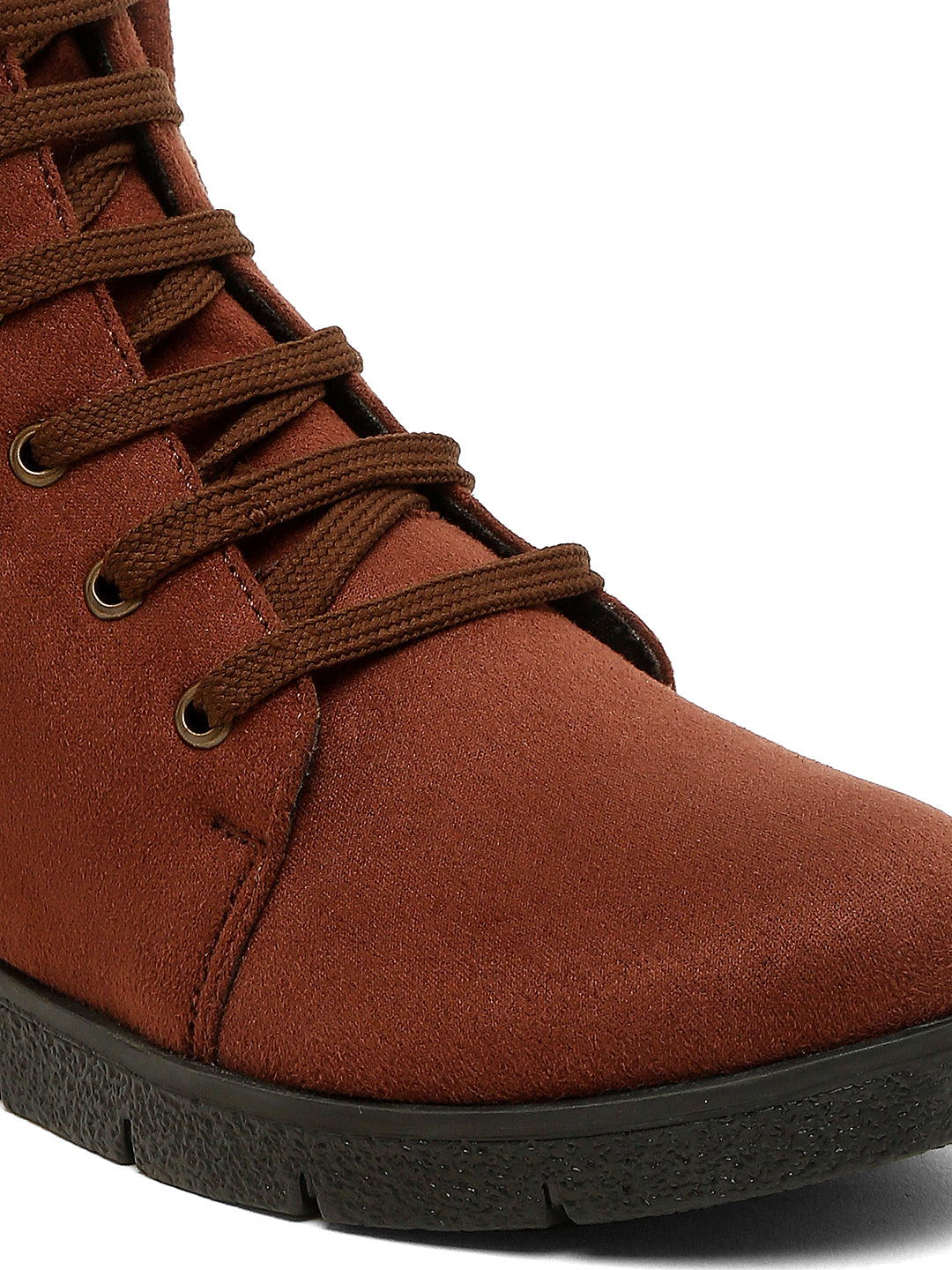 Casual Tan Lace-Up Ankle Boots for Women - Lightweight and Comfortable