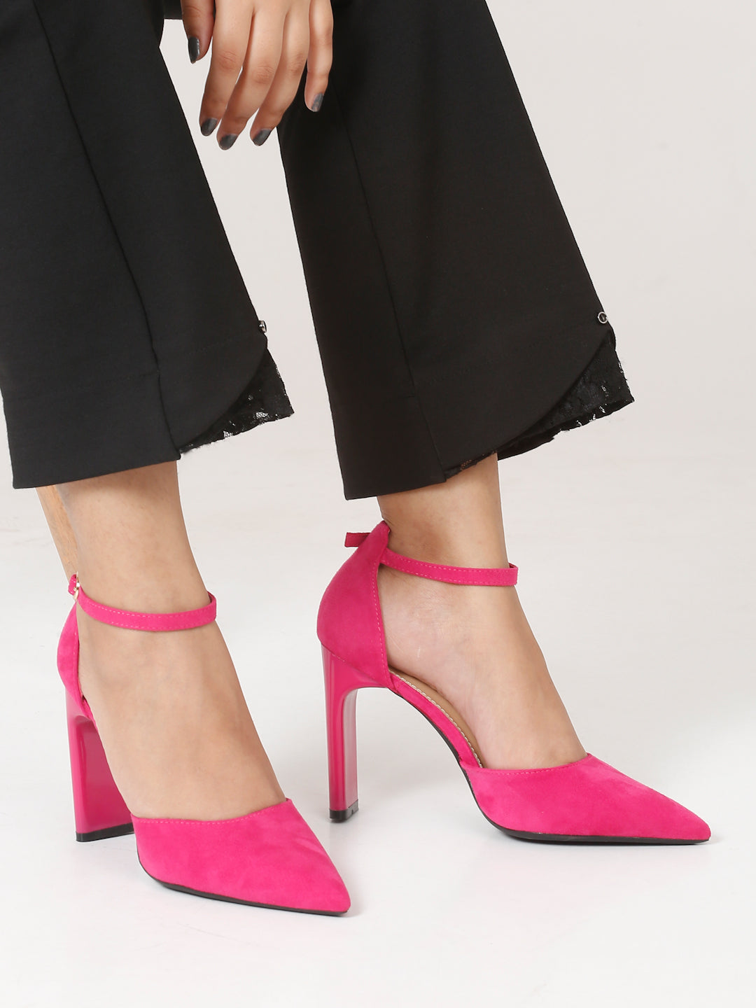 Pink ankle heels hotsell