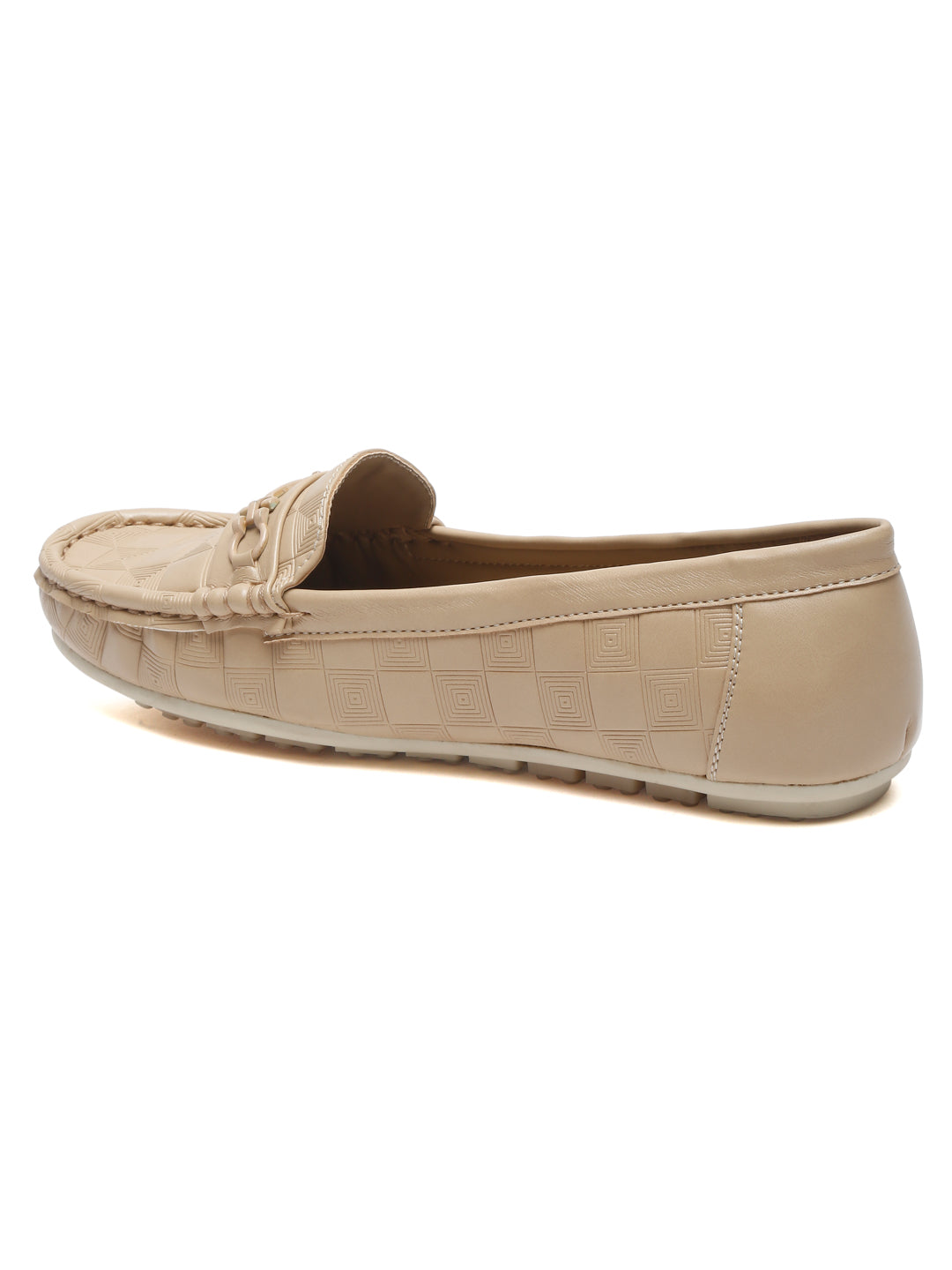 Chic Beige Loafers for Women – Comfortable Slip-On Shoes with Cushioned Footbed