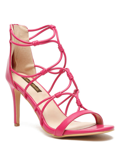 Stylish Fuchsia Strappy Heels | Comfortable and Trendy