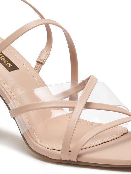 Stylish Strappy Block Heels with Clear Straps | Comfortable and Trendy