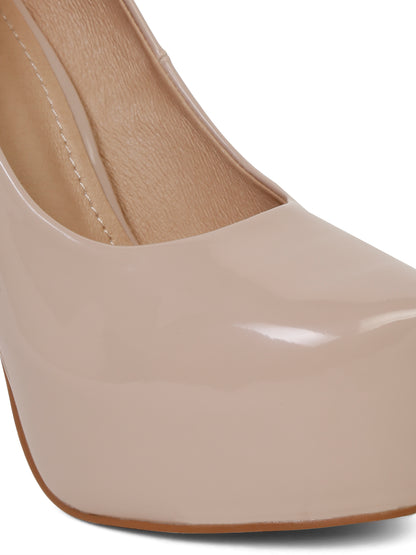 Stylish stilettos color beige Platform Heels | Flat N Heels