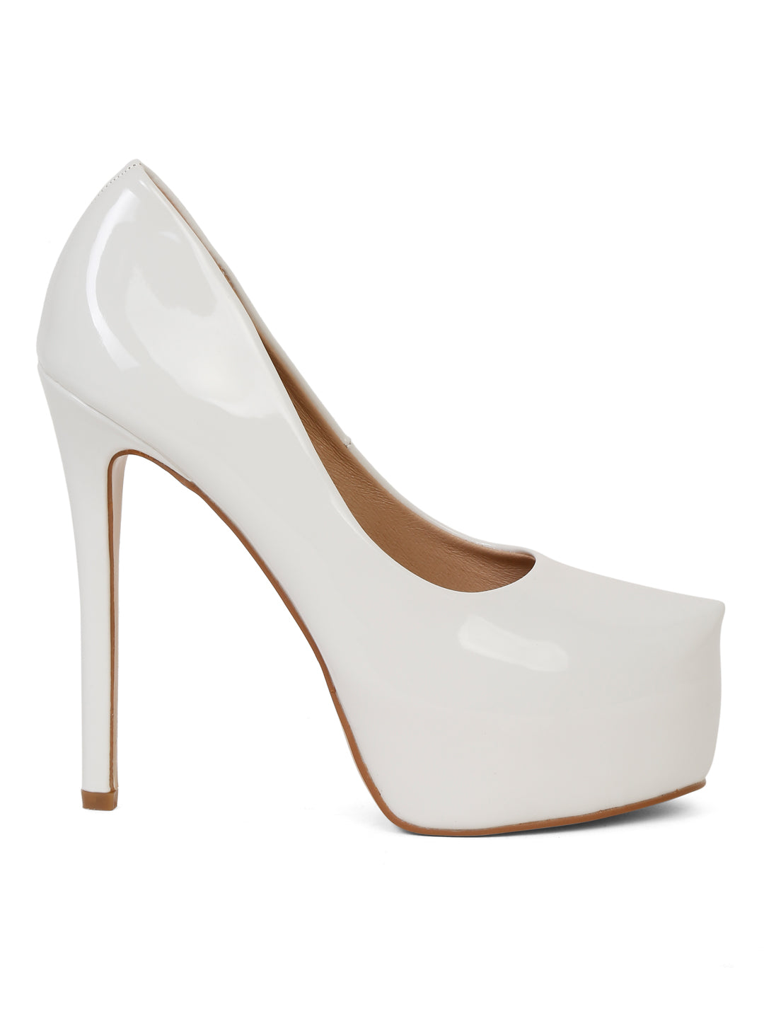 Stylish stilettos color beige Platform Heels | Flat N Heels