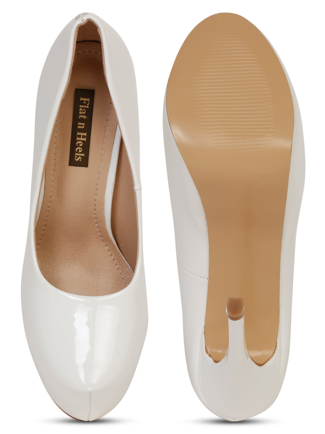 Stylish stilettos color beige Platform Heels | Flat N Heels