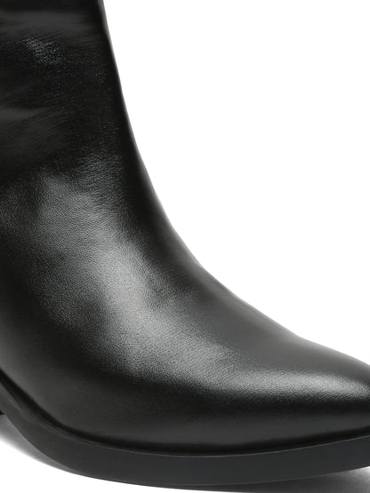 Stylish Black Ankle Boots  | Flat N Heels